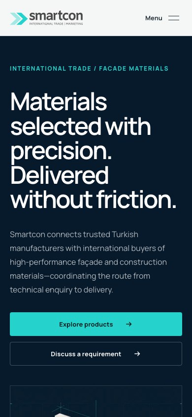 The same SmartconGroup website adapted for mobile